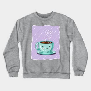 Happy Coffee Purple Crewneck Sweatshirt